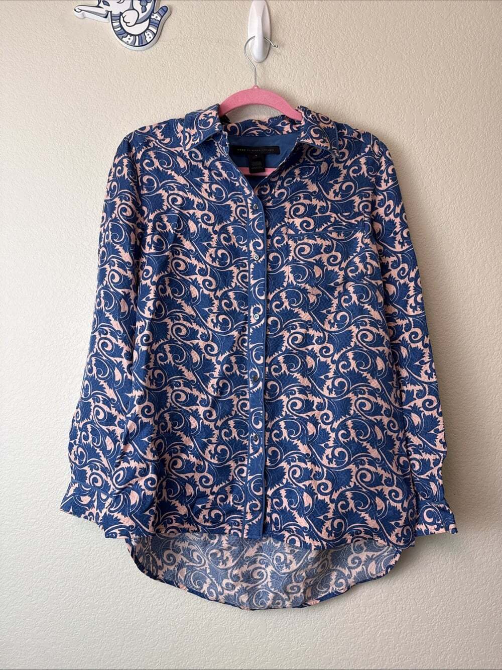 Marc By Marc Jacobs 100% Silk Button Down Blouse Size 4